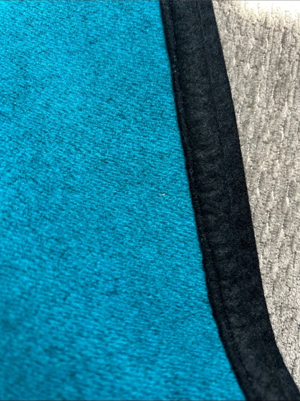 Vintage turquoise woven wool cowboy western blanket.Blue/black 90in x 60in
